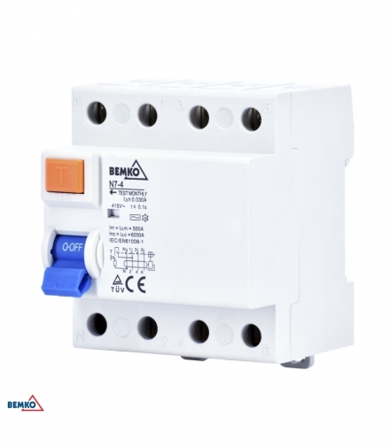 WYŁĄCZNIK RÓŻNICOWOPRĄDOWY A 4P 40A 30mA BEMKO A04-N8-4-40-030