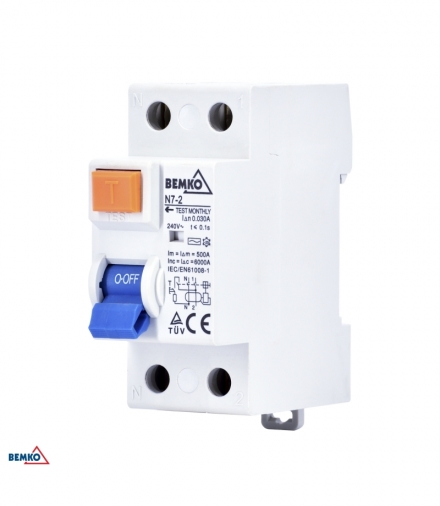 WYŁĄCZNIK RÓŻNICOWOPRADOWY AC 2P 40A 300mA BEMKO A05-N7-2-40-300