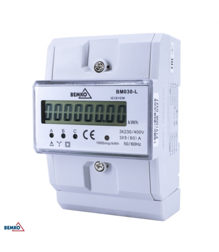 WSKAŻNIK ENERGII 3 FAZOWY 5 (80) A BEMKO A30-BM030-L
