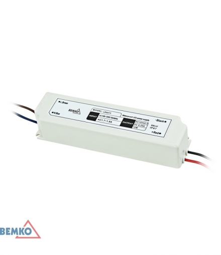 ZASILACZ ELEKTRONICZNY LED HERMETYCZNY IP67 12V 75W BEMKO B42-LDS075