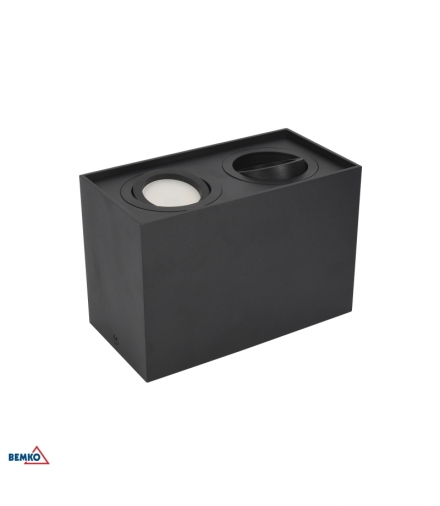 DOWNLIGHT ORTAL REGULOWANA 182X96 2XGU10 MAX. 2x50W CZARNA BEMKO C23-DLO-AS-GU10-250-BL