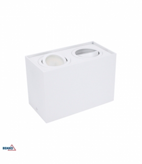 DOWNLIGHT ORTAL REGULOWANA 182X96 2XGU10 MAX. 2x50W BIAŁA BEMKO C23-DLO-AS-GU10-250-WH