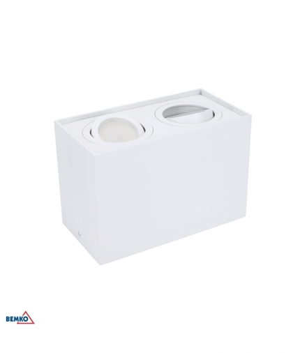 DOWNLIGHT ORTAL REGULOWANA 182X96 2XGU10 MAX. 2x50W BIAŁA BEMKO C23-DLO-AS-GU10-250-WH