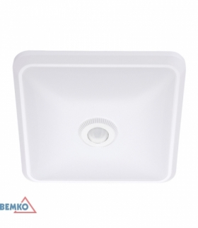 PLAFONIERA LED DORIA 12W 4000K 860LM IP20 KWADRAT CZ. PIR BEMKO C38-ST58-124-PIR