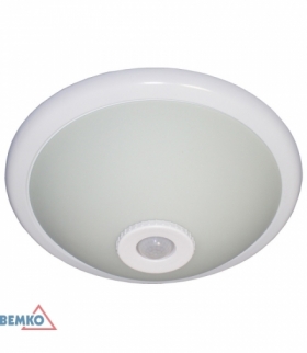 PLAFONIERA TAZAN Z CZUJ. PODCZER. 2X40W E27 IP20 FI-40 SZKŁO+STAL+PLASTIK BEMKO C38-ST75-240G-PIR