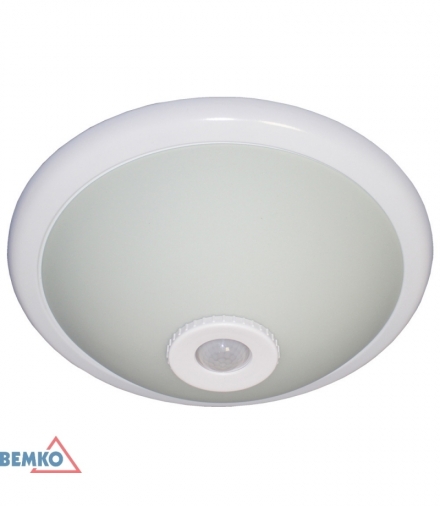 PLAFONIERA TAZAN Z CZUJ. PODCZER. 2X40W E27 IP20 FI-40 SZKŁO+STAL+PLASTIK BEMKO C38-ST75-240G-PIR