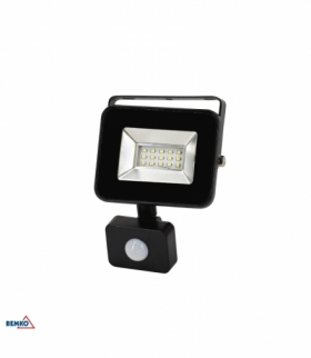 NAŚWIETLACZ LED SMD LOFOT 10W 6000K 870LM IP65 CZARNY CZ. PIR BEMKO C65-S-LFS-010BL-6K