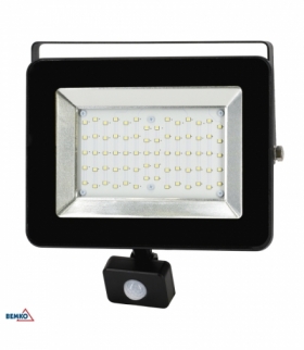 NAŚWIETLACZ LED SMD LOFOT 50W 3500K 4200LM IP65 CZARNY CZ. PIR BEMKO C65-S-LFS-050BL-3.5K