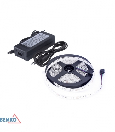 ZESTAW TAŚMA LED+ZASILACZ 12V 24W DC 2835 300LED/5M IP20 BIAŁA CIEPŁA BEMKO D87-ZW-2835-300-IP20-AWW