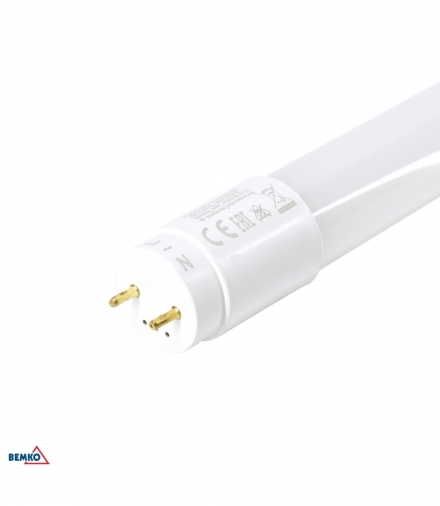 TUBA LED T8 HIGH LUMEN 600MM 10W 6000K 1250LM ZASILANIE JEDNOSTRONNE KLOSZ MLECZNY BEMKO D89-HL-T8-LED060-ZJM-6K