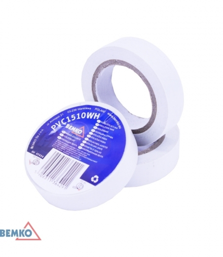 TAŚMA IZOLACYJNA 15x10m BIAŁA/WHITE BEMKO E30-PVC1510WH