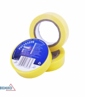 TAŚMA IZOLACYJNA 15x10m ŻÓŁTA/YELLOW BEMKO E30-PVC1510YE