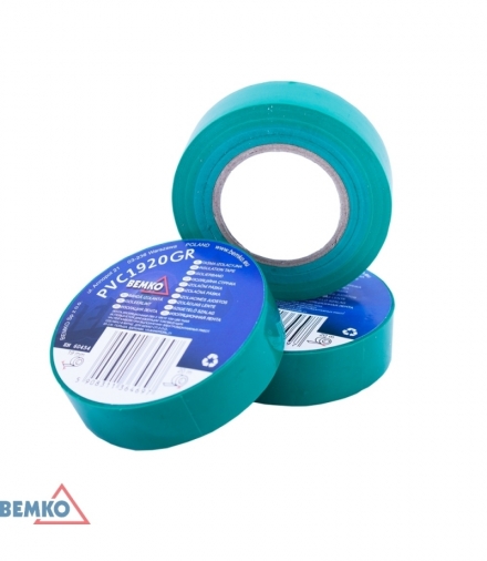 TAŚMA IZOLACYJNA 19x20m ZIELONA/GREEN BEMKO E30-PVC1920GR