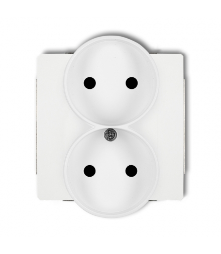 DECO Mechanizm gniazda podwojnego do ramki DECO Soft, bez uziemienia 2x2P (przesłony torów prądowych) Karlik DGPRSO-2p