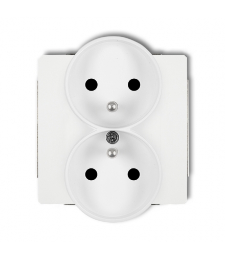 DECO Mechanizm gniazda podwojnego do ramki DECO Soft, z uziemieniem 2x(2P+Z) (przesłony torów prądowych) Karlik DGPRSO-2zp