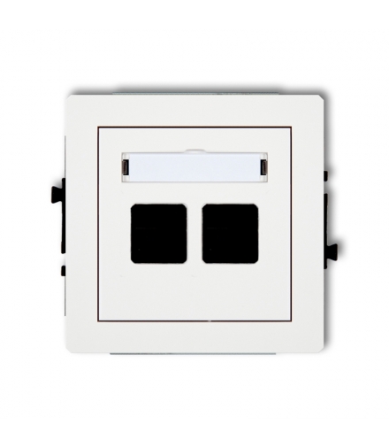 DECO Mechanizm gniazda multimedialnego podwójnego bez modułu (standard Keystone) Karlik DGM-2P