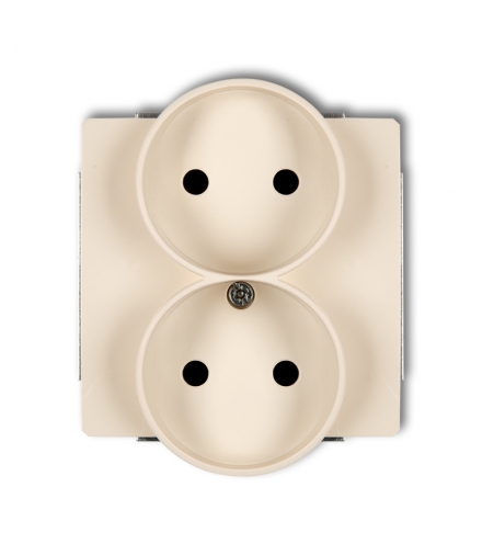 DECO Mechanizm gniazda podwojnego do ramki DECO Soft, bez uziemienia 2x2P (przesłony torów prądowych) Karlik 1DGPRSO-2p