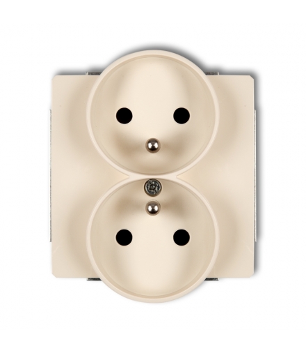 DECO Mechanizm gniazda podwojnego do ramki DECO Soft, z uziemieniem 2x(2P+Z) (przesłony torów prądowych) Karlik 1DGPRSO-2zp