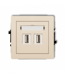 DECO Mechanizm gniazda podwójnego 2xUSB A-A 3.0 Karlik 1DGUSB-6