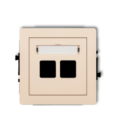 DECO Mechanizm gniazda multimedialnego podwójnego bez modułu (standard Keystone) Karlik 1DGM-2P