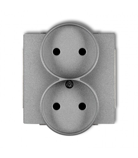 DECO Mechanizm gniazda podwojnego do ramki DECO Soft, bez uziemienia 2x2P (przesłony torów prądowych) Karlik 7DGPRSO-2p
