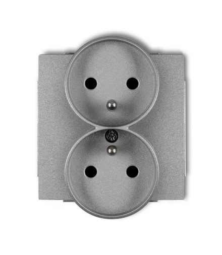 DECO Mechanizm gniazda podwojnego do ramki DECO Soft, z uziemieniem 2x(2P+Z) (przesłony torów prądowych) Karlik 7DGPRSO-2zp
