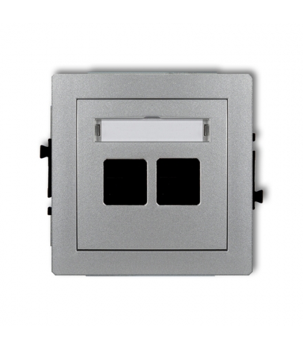 DECO Mechanizm gniazda multimedialnego podwójnego bez modułu (standard Keystone) Karlik 7DGM-2P