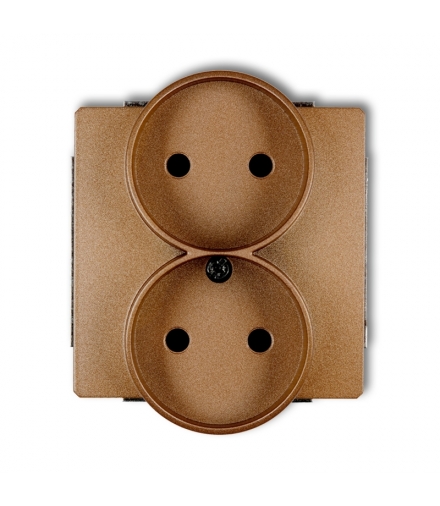 DECO Mechanizm gniazda podwojnego do ramki DECO Soft, bez uziemienia 2x2P (przesłony torów prądowych) Karlik 8DGPRSO-2p