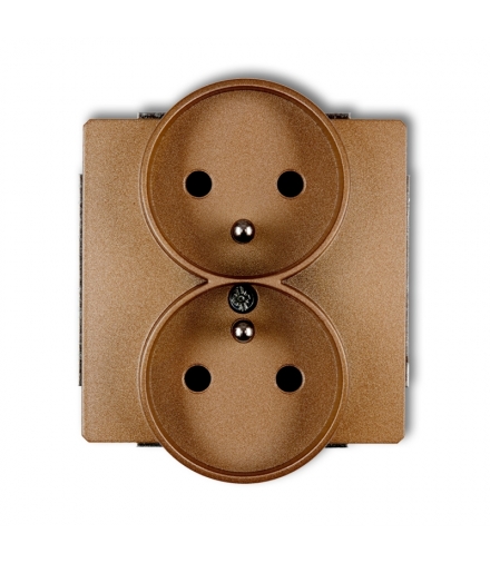 DECO Mechanizm gniazda podwojnego do ramki DECO Soft, z uziemieniem 2x(2P+Z) (przesłony torów prądowych) Karlik 8DGPRSO-2zp