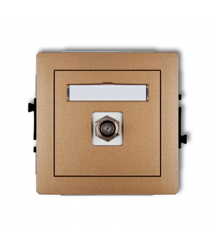 DECO Mechanizm gniazda antenowego pojedynczego typu F (SAT) pozłacany Karlik 8DGF-1.1