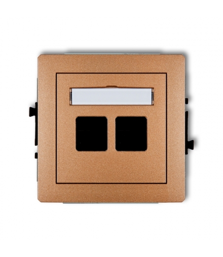 DECO Mechanizm gniazda multimedialnego podwójnego bez modułu (standard Keystone) Karlik 8DGM-2P