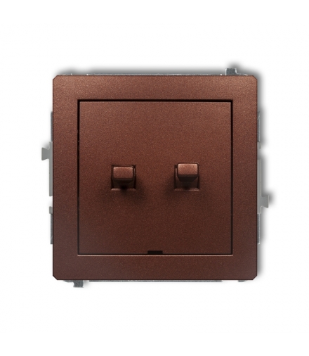 DECO Mechanizm łącznika jednobieg. ze schodowym styl amerykański 2 klawisze bez piktogramów, wspólne zas. Karlik 9DWPUS-10.11