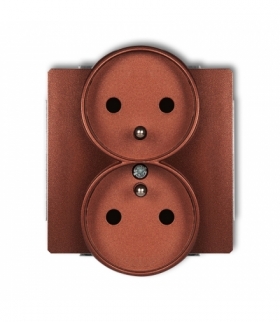 DECO Mechanizm gniazda podwojnego do ramki DECO Soft, z uziemieniem 2x(2P+Z) (przesłony torów prądowych) Karlik 9DGPRSO-2zp