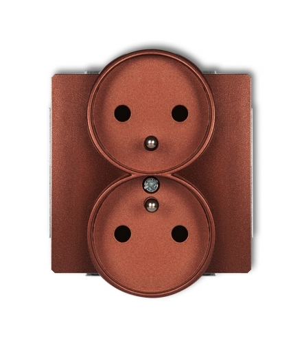 DECO Mechanizm gniazda podwojnego do ramki DECO Soft, z uziemieniem 2x(2P+Z) (przesłony torów prądowych) Karlik 9DGPRSO-2zp