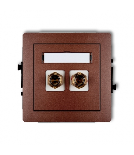 DECO Mechanizm gniazda głośnikowego pojedynczego (typu banan - czerwony i czarny, pozłacany, 4 mm2, skręcany) Karlik 9DGG-4