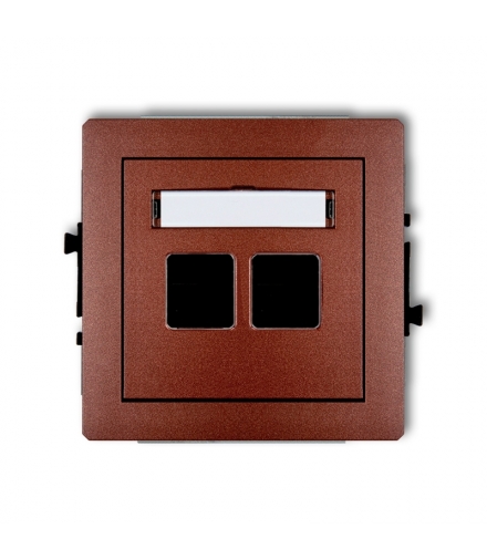 DECO Mechanizm gniazda multimedialnego podwójnego bez modułu (standard Keystone) Karlik 9DGM-2P