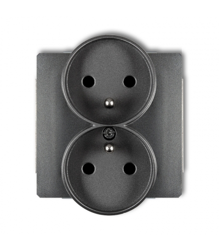 DECO Mechanizm gniazda podwojnego do ramki DECO Soft, z uziemieniem 2x(2P+Z) (przesłony torów prądowych) Karlik 11DGPRSO-2zp