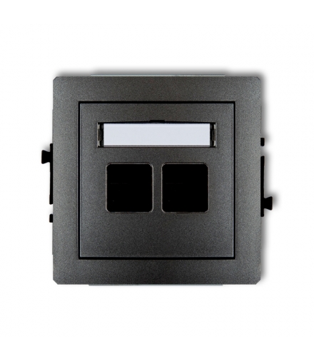 DECO Mechanizm gniazda multimedialnego podwójnego bez modułu (standard Keystone) Karlik 11DGM-2P