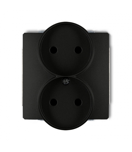 DECO Mechanizm gniazda podwojnego do ramki DECO Soft, bez uziemienia 2x2P (przesłony torów prądowych) Karlik 12DGPRSO-2p