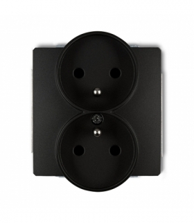 DECO Mechanizm gniazda podwojnego do ramki DECO Soft, z uziemieniem 2x(2P+Z) (przesłony torów prądowych) Karlik 12DGPRSO-2zp