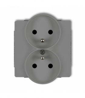 DECO Mechanizm gniazda podwojnego do ramki DECO Soft, z uziemieniem 2x(2P+Z) (przesłony torów prądowych) Karlik 27DGPRSO-2zp
