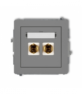 DECO Mechanizm gniazda głośnikowego pojedynczego (typu banan - czerwony i czarny, pozłacany, 4 mm2, do lutowania) Karlik 27DGG-3