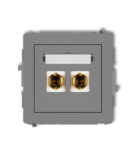 DECO Mechanizm gniazda głośnikowego pojedynczego (typu banan - czerwony i czarny, pozłacany, 4 mm2, do lutowania) Karlik 27DGG-3