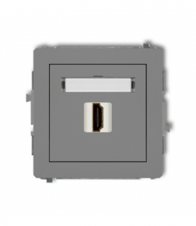 DECO Mechanizm gniazda pojedynczego HDMI 1.4 Szary mat Karlik 27DHDMI-1