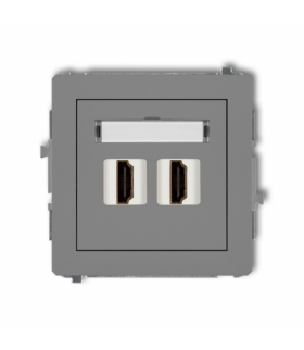 DECO Mechanizm gniazda podwójnego HDMI 1.4 Szary mat Karlik 27DHDMI-2