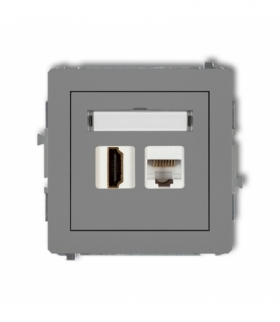 DECO Mechanizm gniazda pojedynczego HDMI 2.0 + gniazda komp. poj. 1xRJ45, kat. 5e, 8-stykowy Karlik 27DGHK