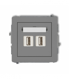 DECO Mechanizm gniazda podwójnego 2xUSB A-A 2.0 Karlik 27DGUSB-2