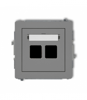 DECO Mechanizm gniazda multimedialnego podwójnego bez modułu (standard Keystone) Karlik 27DGM-2P