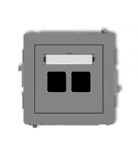 DECO Mechanizm gniazda multimedialnego podwójnego bez modułu (standard Keystone) Karlik 27DGM-2P