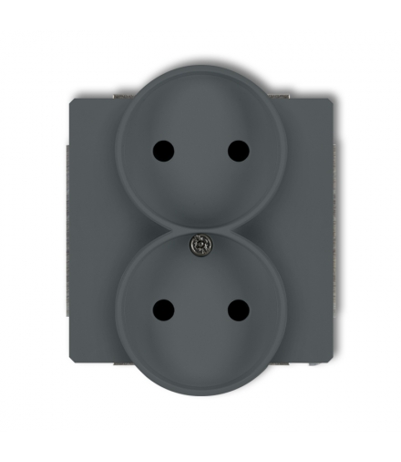 DECO Mechanizm gniazda podwojnego do ramki DECO Soft, bez uziemienia 2x2P (przesłony torów prądowych) Karlik 28DGPRSO-2p